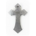 7007SIL-CL-CLEAR CRYSTAL / SILVER WALL CROSS / W STAR